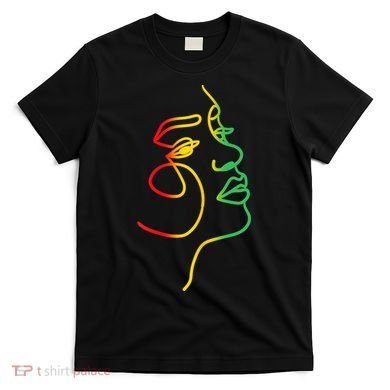 Womens Face Abstract Juneteenth Art Back History Women African T-Shirt
