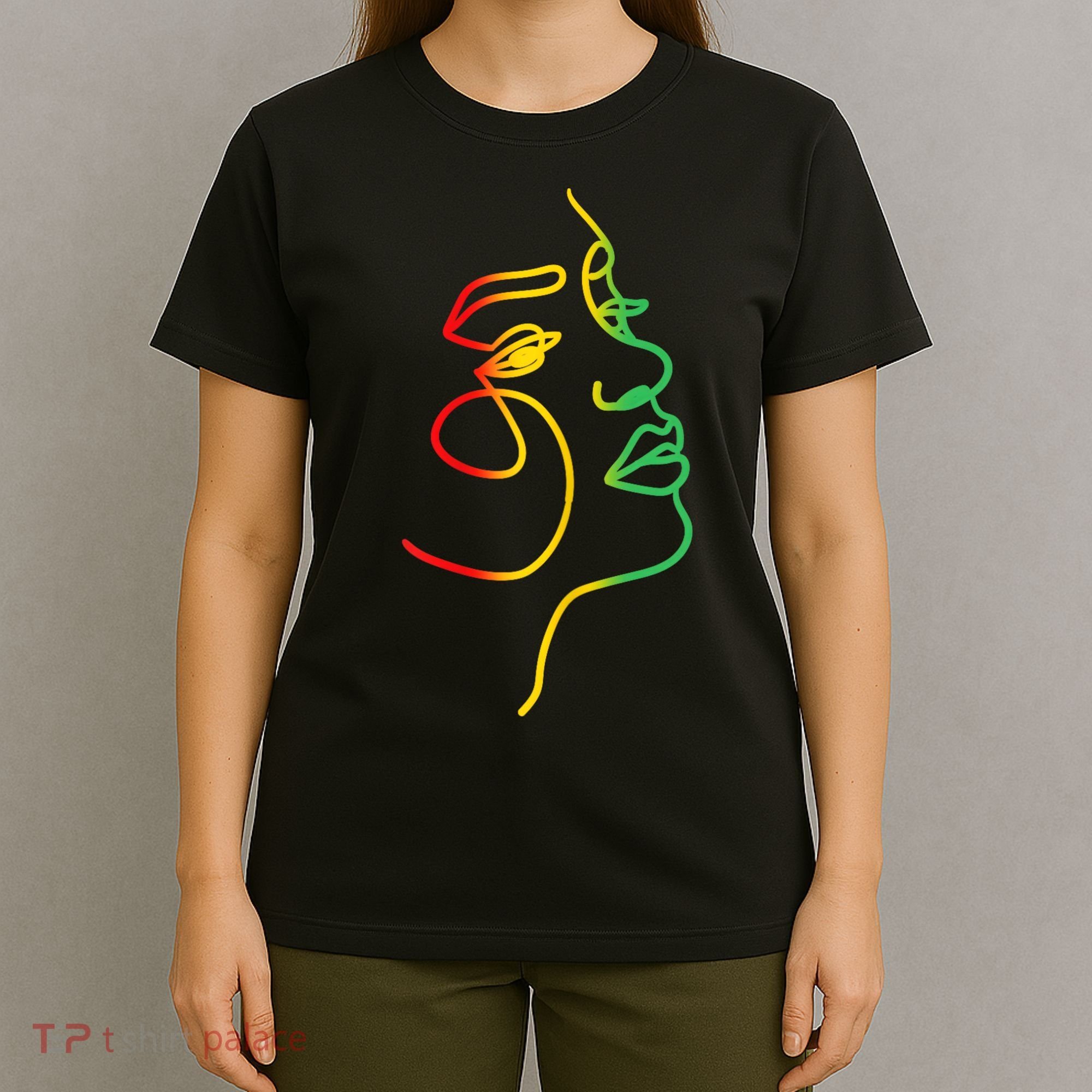 Womens Face Abstract Juneteenth Art Back History Women African T-Shirt