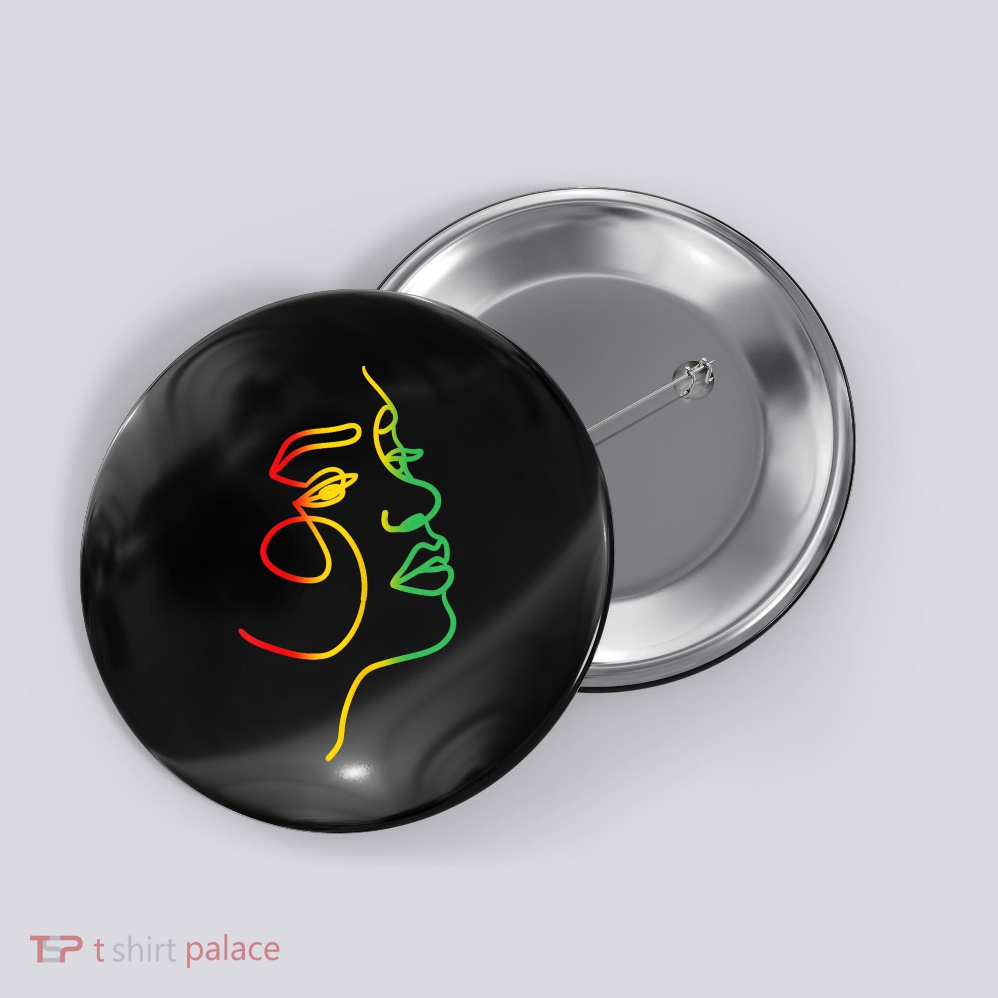 Womens Face Abstract Juneteenth Art Back History Women African Button