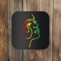 Womens Face Abstract Juneteenth Art Back History Women African Coaster thumb 0