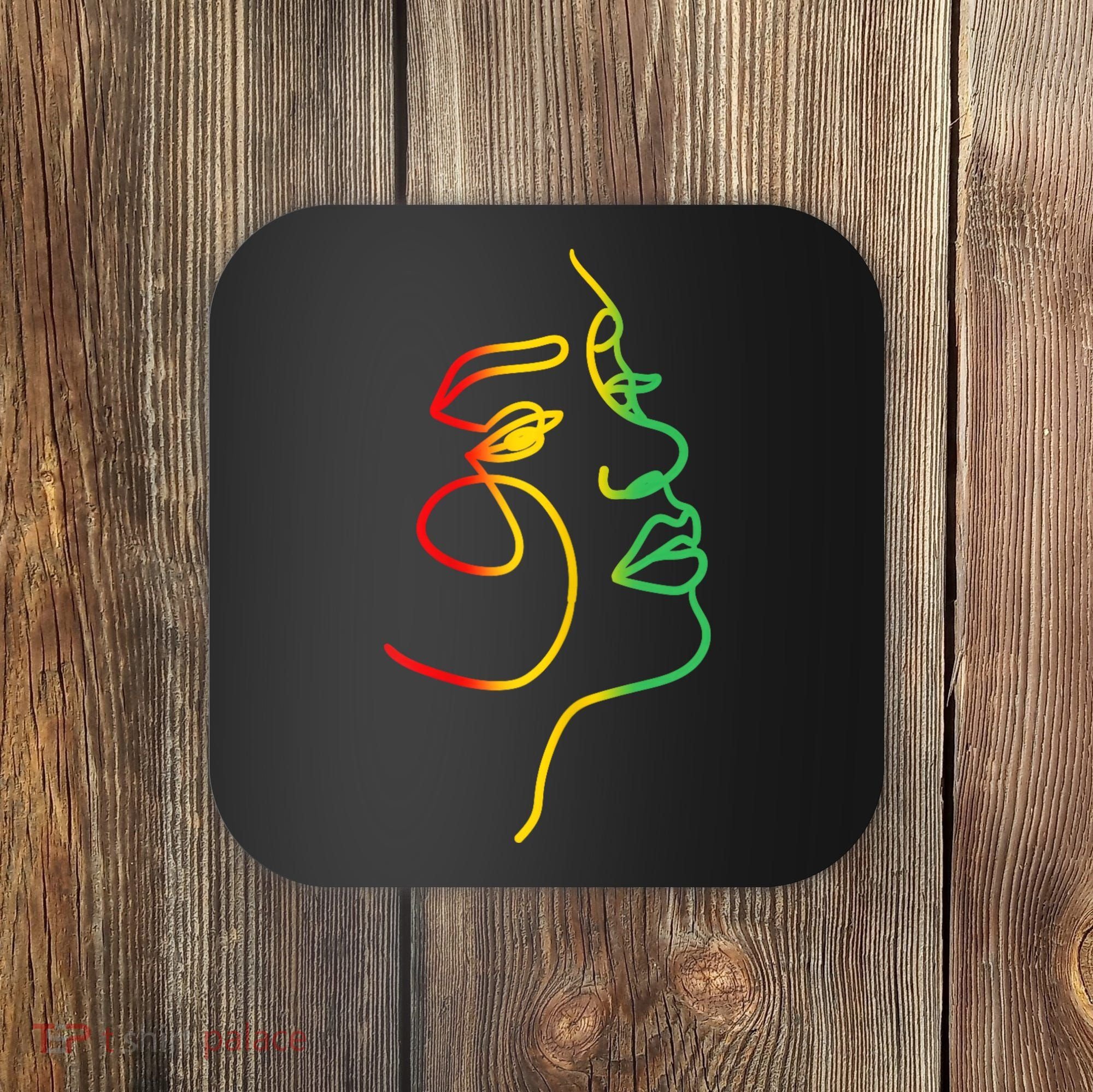 Womens Face Abstract Juneteenth Art Back History Women African Coaster