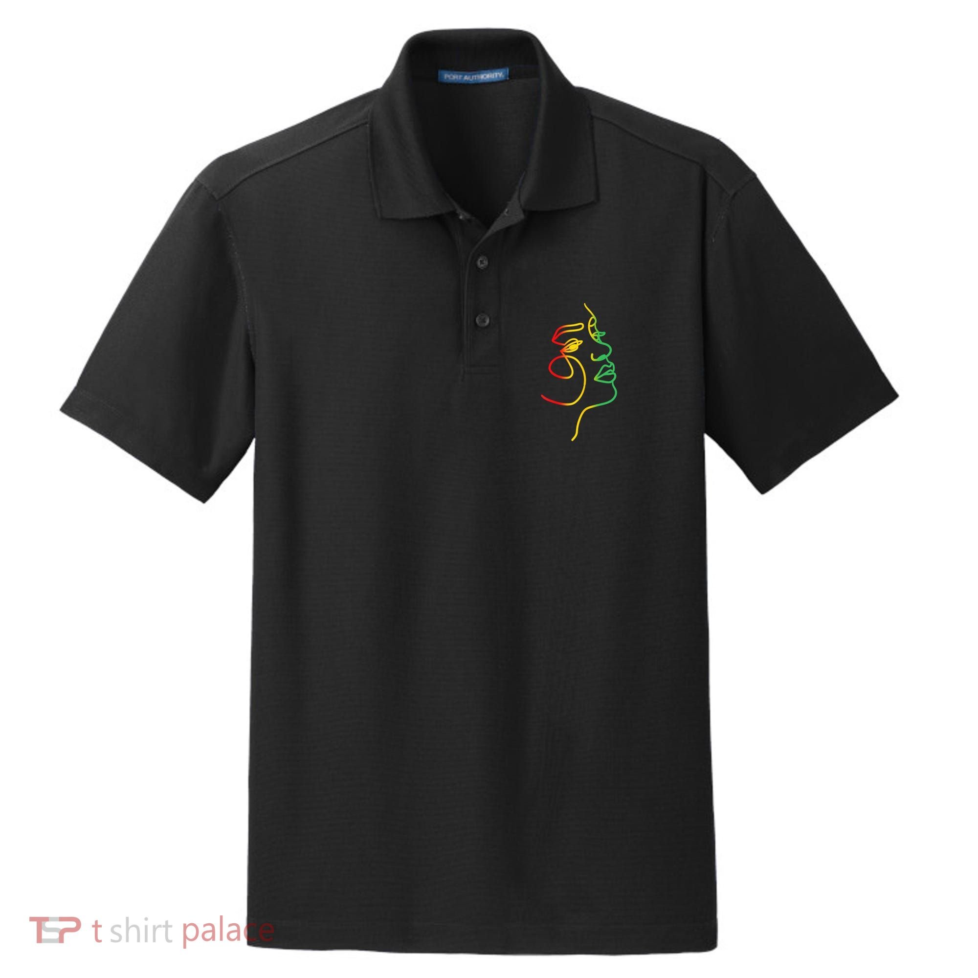 Womens Face Abstract Juneteenth Art Back History Women African Dry Zone Grid Polo