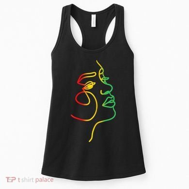 Womens Face Abstract Juneteenth Art Back History Women African Women's Tank Top