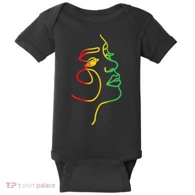 Womens Face Abstract Juneteenth Art Back History Women African Baby Bodysuit