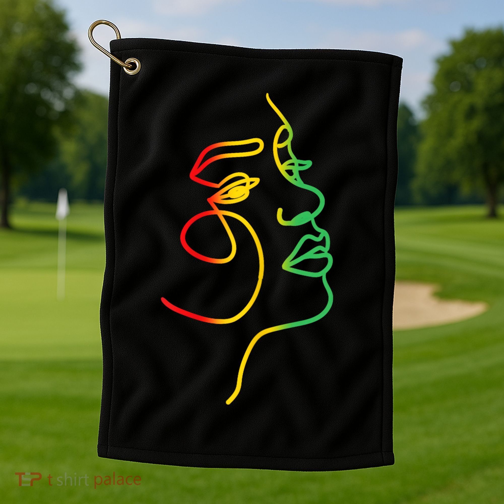 Womens Face Abstract Juneteenth Art Back History Women African Golf Towel