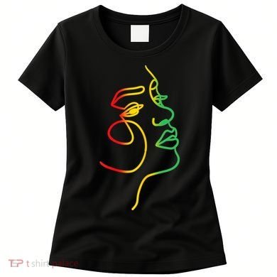 Womens Face Abstract Juneteenth Art Back History Women African Women's T-Shirt