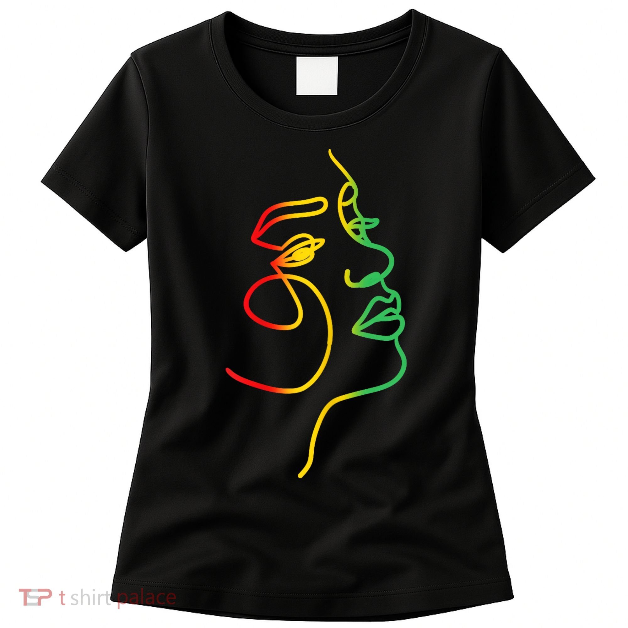 Womens Face Abstract Juneteenth Art Back History Women African Women's T-Shirt