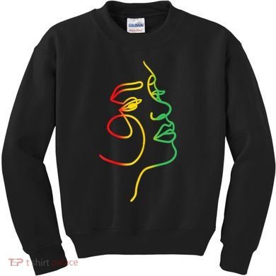 Womens Face Abstract Juneteenth Art Back History Women African Kids Sweatshirt
