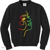 Womens Face Abstract Juneteenth Art Back History Women African Kids Sweatshirt thumb 0