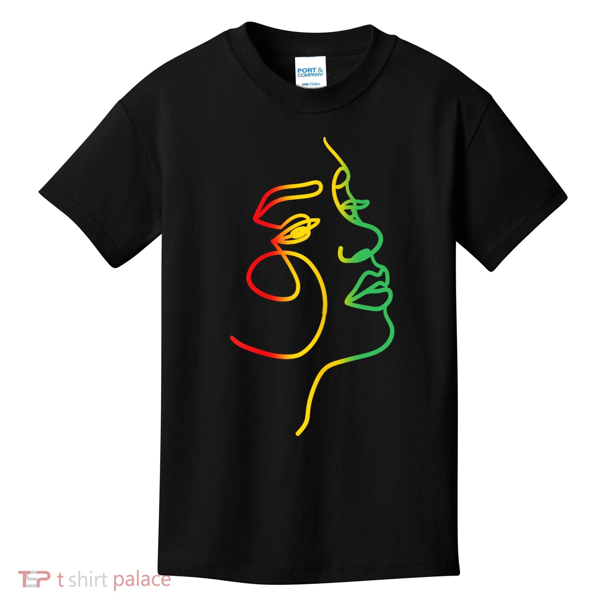 Womens Face Abstract Juneteenth Art Back History Women African Kids T-Shirt