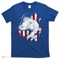 Walleye Fishing American Flag Usa Patriotic Fisherman Cool Gift T-Shirt thumb 0