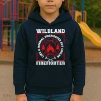 Wildland Firefighter But Cooler Wildland Fireman Kids Hoodie thumb 3