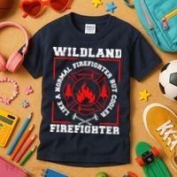 Wildland Firefighter But Cooler Wildland Fireman Kids T-Shirt thumb 3