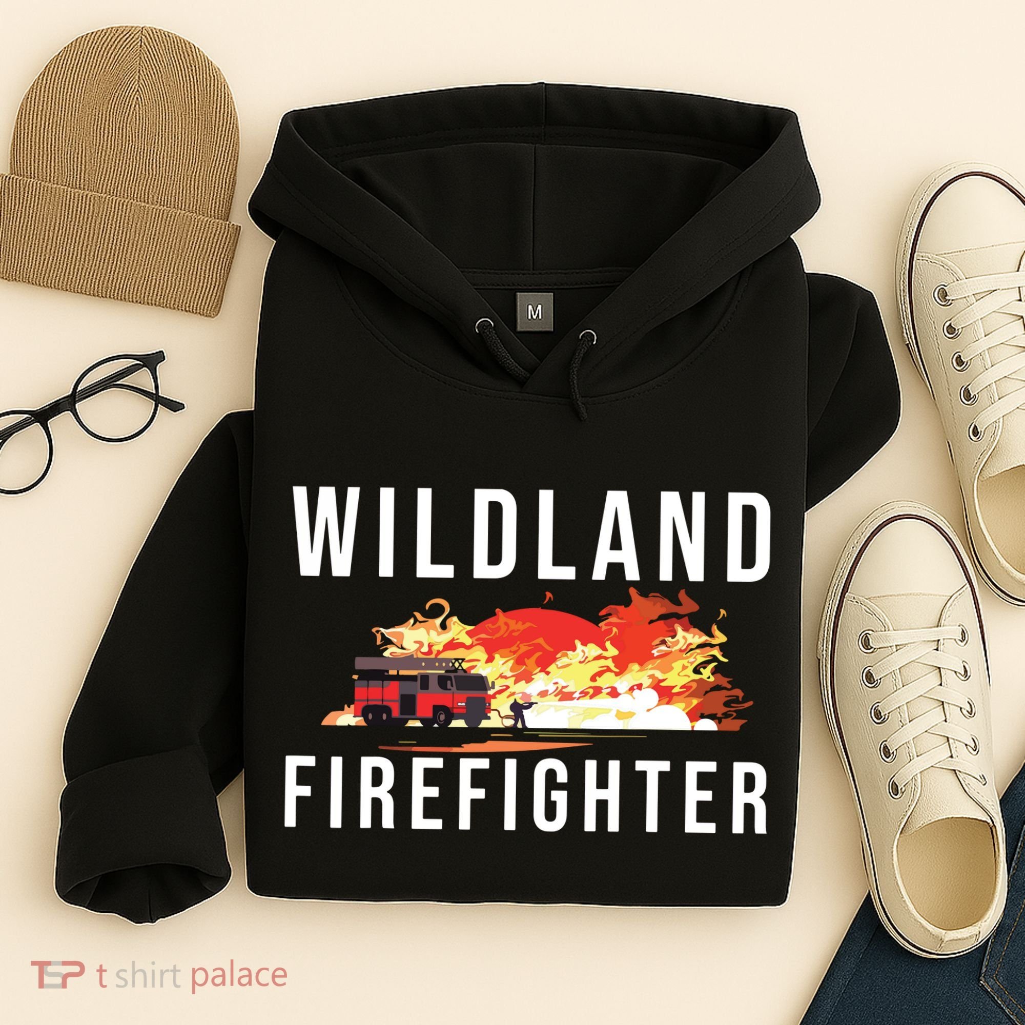 Wildland Firefighter Boots Fireman Fire Rescue Firefighting Hoodie