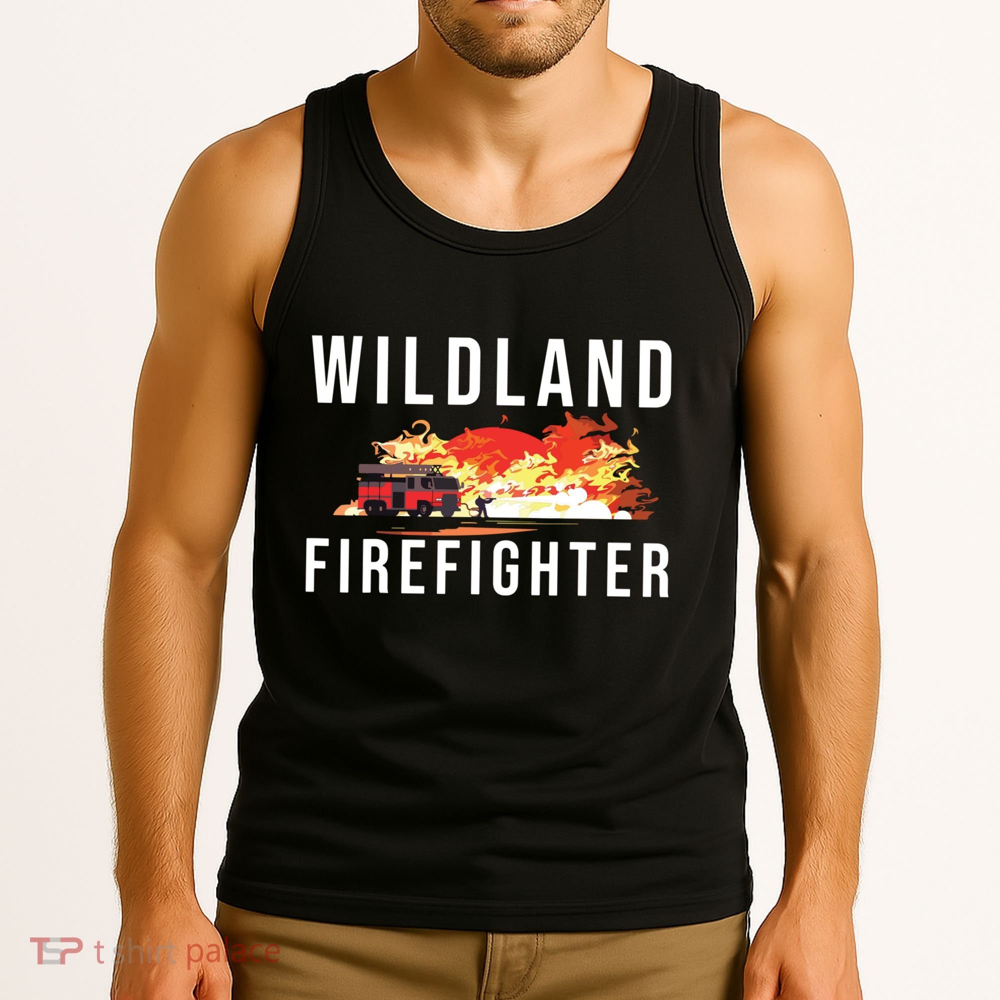 Wildland Firefighter Boots Fireman Fire Rescue Firefighting Tank Top