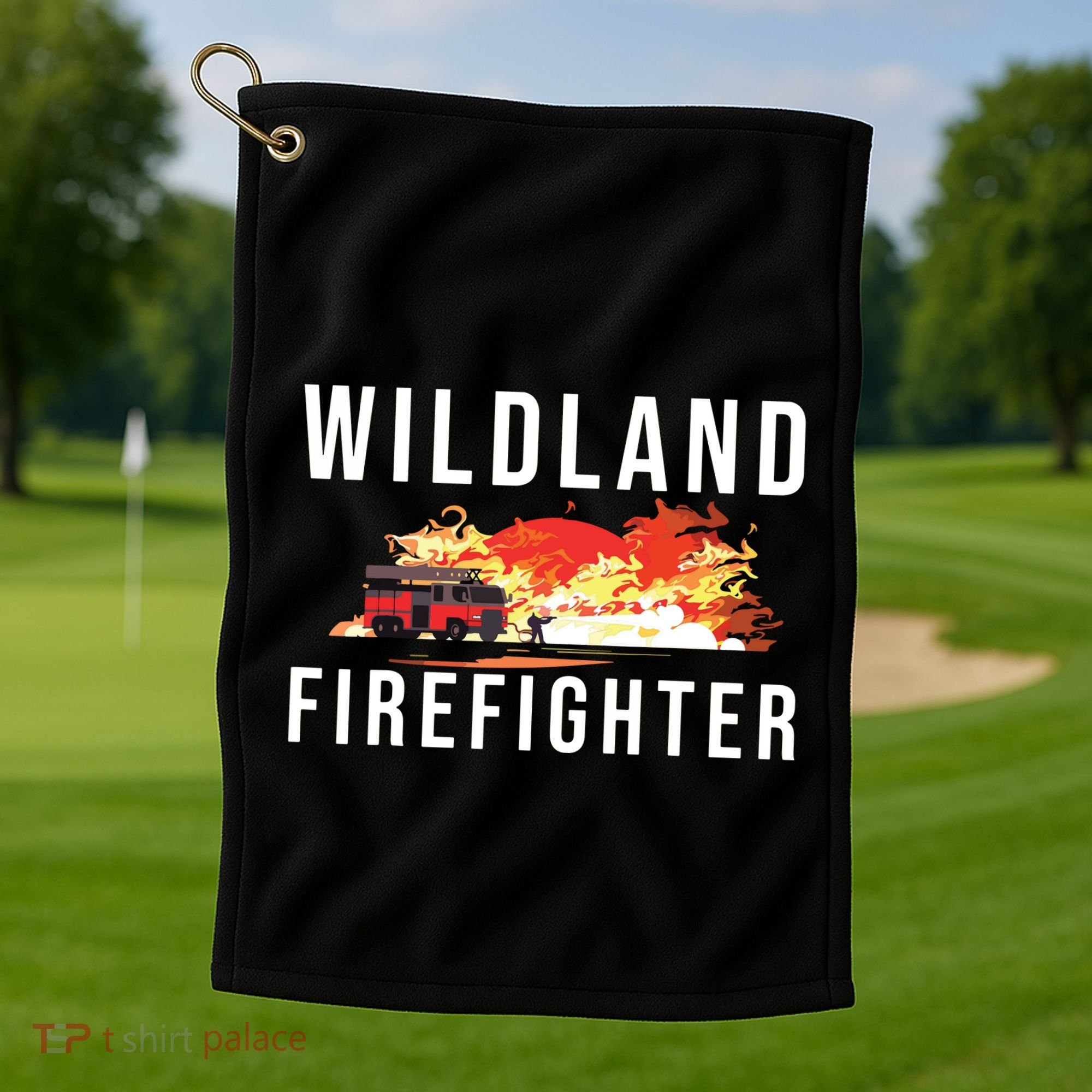 Wildland Firefighter Boots Fireman Fire Rescue Firefighting Golf Towel