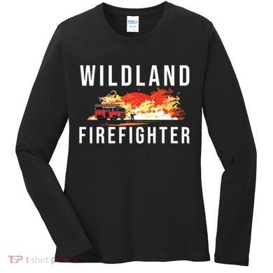 Wildland Firefighter Boots Fireman Fire Rescue Firefighting Women's Long Sleeve Shirt