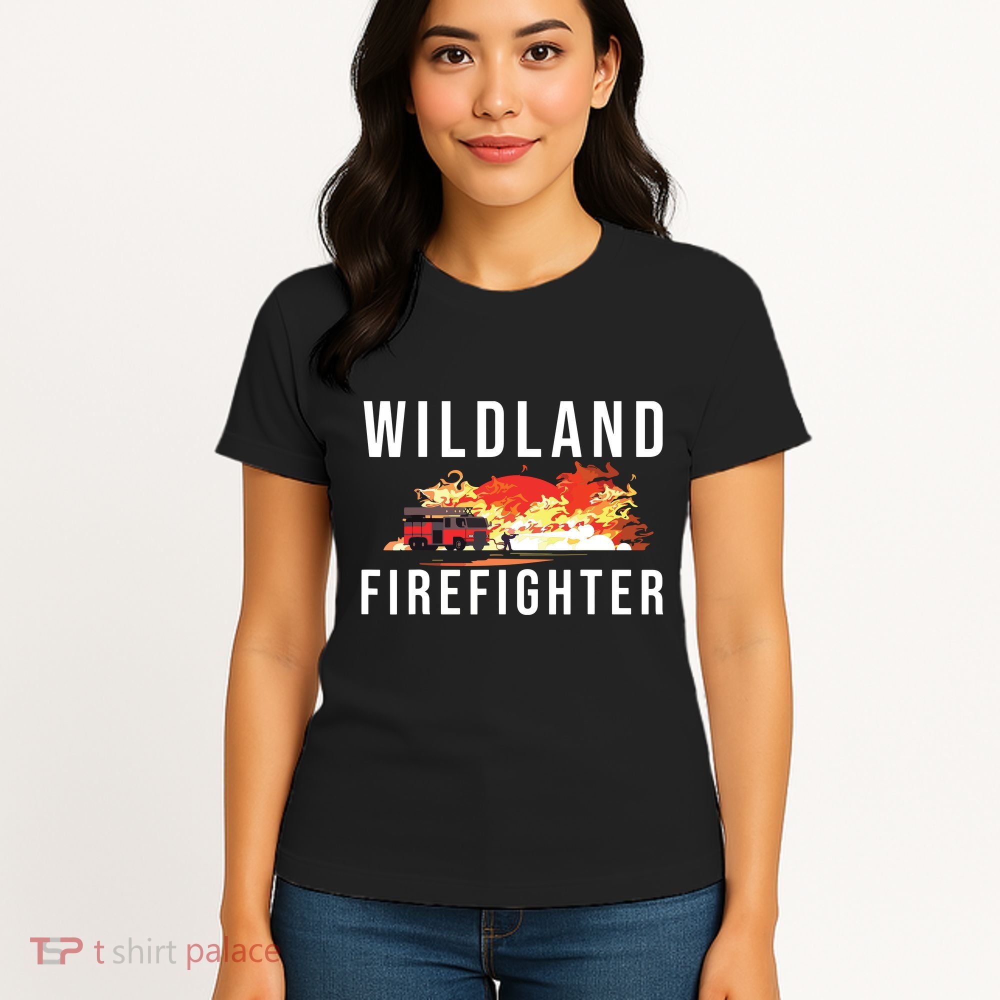 Wildland Firefighter Boots Fireman Fire Rescue Firefighting Women's T-Shirt