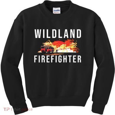 Wildland Firefighter Boots Fireman Fire Rescue Firefighting Kids Sweatshirt