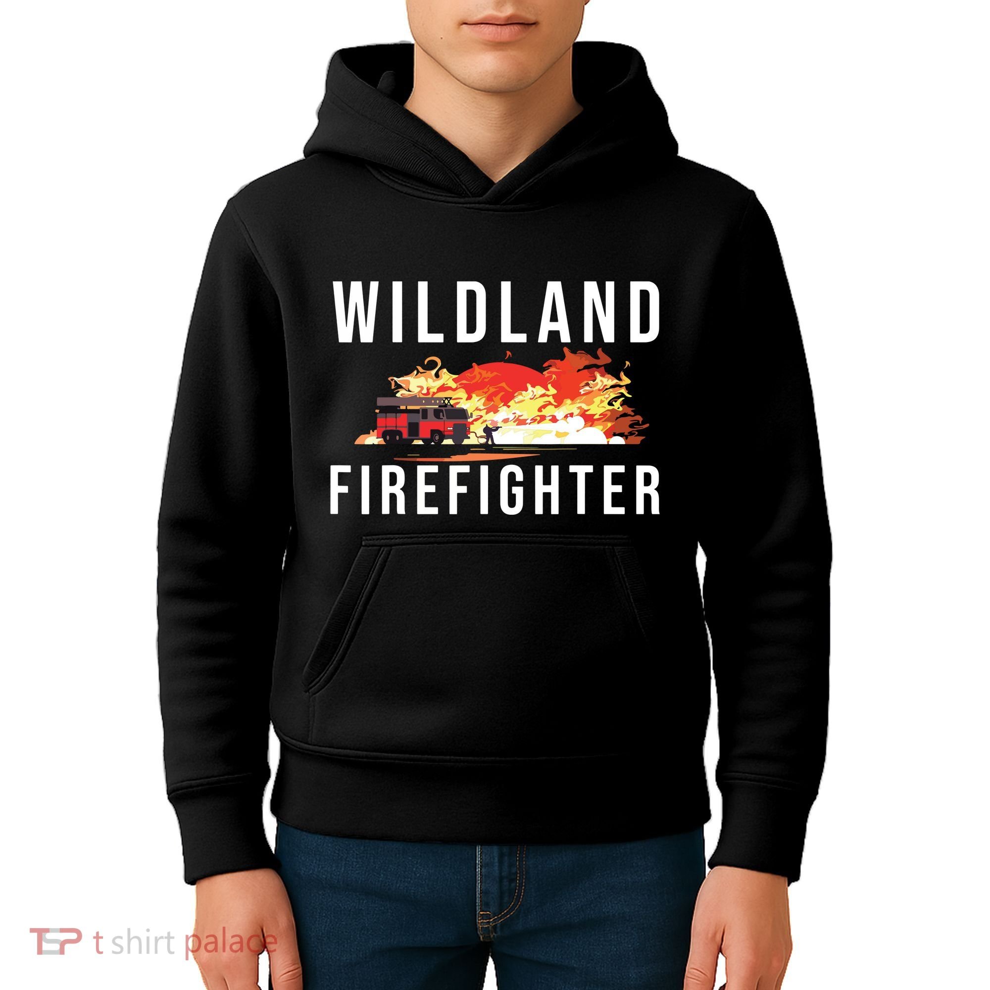 Wildland Firefighter Boots Fireman Fire Rescue Firefighting Kids Hoodie