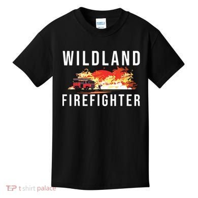Wildland Firefighter Boots Fireman Fire Rescue Firefighting Kids T-Shirt