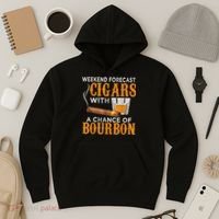 Weekend Forecast Cigars Chance Of Bourbon Cigar For Dad Hoodie thumb 3