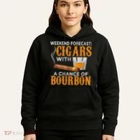 Weekend Forecast Cigars Chance Of Bourbon Cigar For Dad Hoodie thumb 5