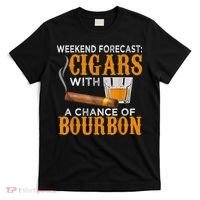 Weekend Forecast Cigars Chance Of Bourbon Cigar For Dad T-Shirt thumb 0