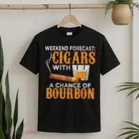 Weekend Forecast Cigars Chance Of Bourbon Cigar For Dad T-Shirt thumb 2