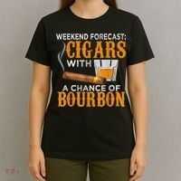 Weekend Forecast Cigars Chance Of Bourbon Cigar For Dad T-Shirt thumb 4