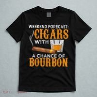 Weekend Forecast Cigars Chance Of Bourbon Cigar For Dad T-Shirt thumb 5