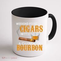 Weekend Forecast Cigars Chance Of Bourbon Cigar For Dad Coffee Mug thumb 1