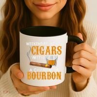 Weekend Forecast Cigars Chance Of Bourbon Cigar For Dad Coffee Mug thumb 3