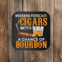 Weekend Forecast Cigars Chance Of Bourbon Cigar For Dad Coaster thumb 0