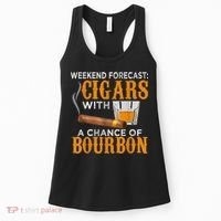 Weekend Forecast Cigars Chance Of Bourbon Cigar For Dad Women's Tank Top thumb 0