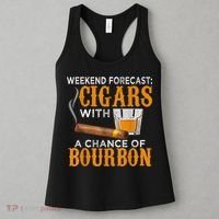 Weekend Forecast Cigars Chance Of Bourbon Cigar For Dad Women's Tank Top thumb 3