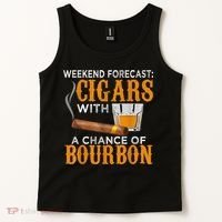 Weekend Forecast Cigars Chance Of Bourbon Cigar For Dad Tank Top thumb 2