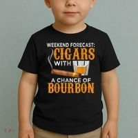 Weekend Forecast Cigars Chance Of Bourbon Cigar For Dad Toddler T-Shirt thumb 2