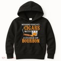 Weekend Forecast Cigars Chance Of Bourbon Cigar For Dad Kids Hoodie thumb 0
