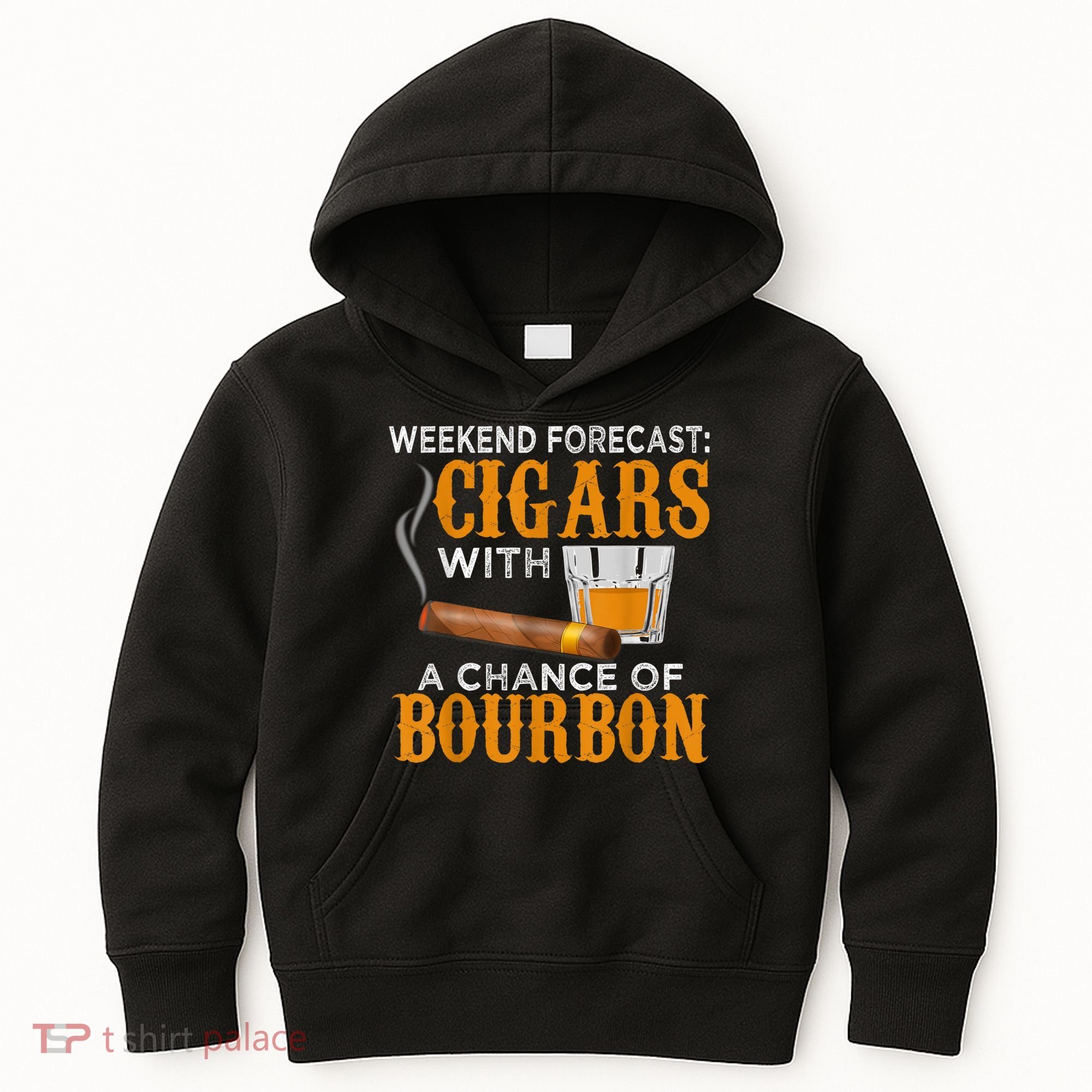 Weekend Forecast Cigars Chance Of Bourbon Cigar For Dad Kids Hoodie