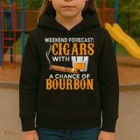 Weekend Forecast Cigars Chance Of Bourbon Cigar For Dad Kids Hoodie thumb 3
