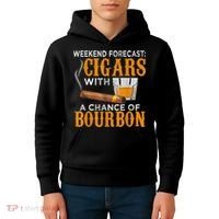 Weekend Forecast Cigars Chance Of Bourbon Cigar For Dad Kids Hoodie thumb 4