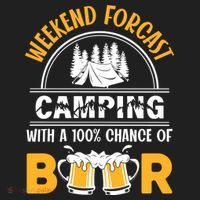 Weekend Forecast Camping With A 100% Chance Of Beer Funny Camping Women's Sweatshirt thumb 2