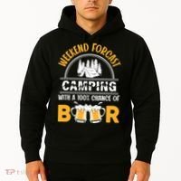 Weekend Forecast Camping With A 100% Chance Of Beer Funny Camping Hoodie thumb 2
