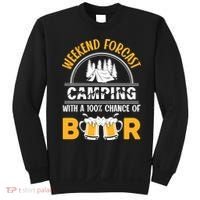 Weekend Forecast Camping With A 100% Chance Of Beer Funny Camping Sweatshirt thumb 0