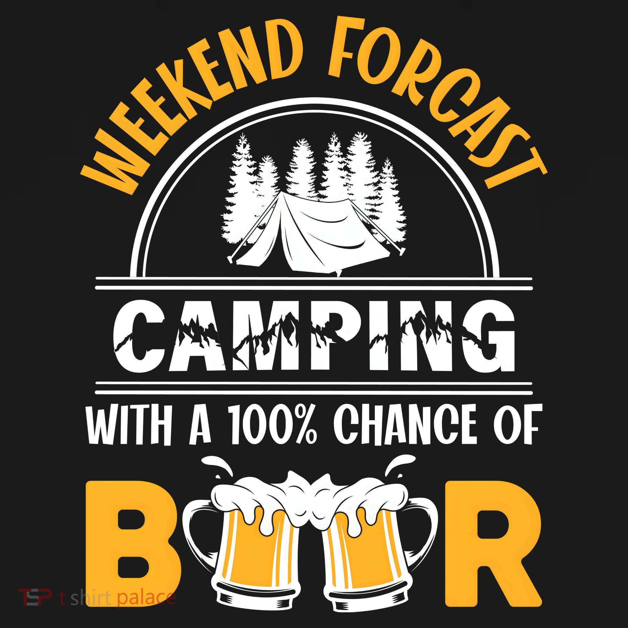 Weekend Forecast Camping With A 100% Chance Of Beer Funny Camping Sweatshirt