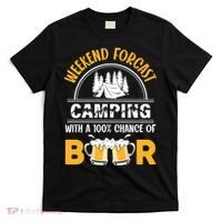 Weekend Forecast Camping With A 100% Chance Of Beer Funny Camping T-Shirt thumb 0