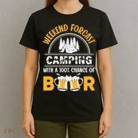 Weekend Forecast Camping With A 100% Chance Of Beer Funny Camping T-Shirt thumb 4