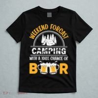Weekend Forecast Camping With A 100% Chance Of Beer Funny Camping T-Shirt thumb 5