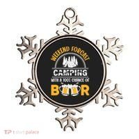 Weekend Forecast Camping With A 100% Chance Of Beer Funny Camping Ornament thumb 0